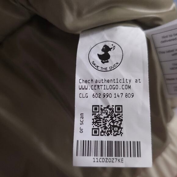 SAVE THE DUCK Shira Puffer Jacket Bomber Coat Off White Warm Plumtech Down - Picture 8 of 14